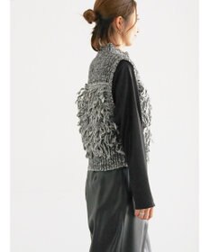 Te chichi ループ編みコンパクトジップベスト