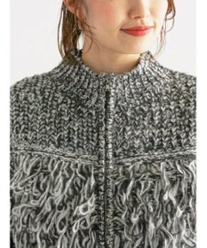 Te chichi ループ編みコンパクトジップベスト