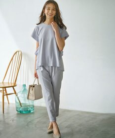 組曲 S 【接触冷感・UVケア】ライトアムンゼンジャージー フリルブラウス