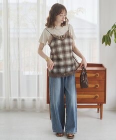 WEGO 【ANGIE VINTAGE】サテンレースキャミソール
