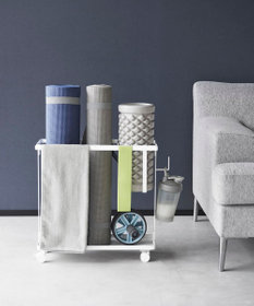 tower キャスター付きフィットネスグッズ収納ラック タワー ホワイト