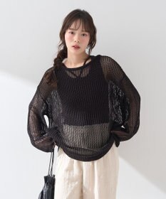 earth music&ecology ＳＥＴ２点メッシュプルオーバー＋タンクトップ