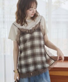 WEGO 【ANGIE VINTAGE】サテンレースキャミソール