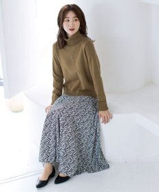 Tiaclasse L 【洗える】もっちり柔らかいリブタートルプルオーバーニット