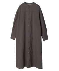 Green Parks 綿麻混バンドカラーシャツワンピース