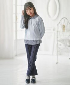 組曲 KIDS 【150-160㎝】 ミニチェック レイヤードトップス