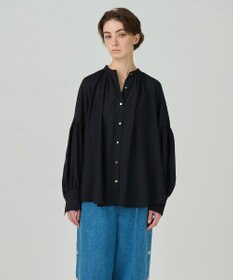 GRACE CONTINENTAL タイ付ギャザーシャツ