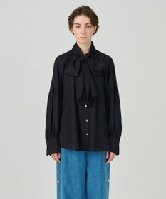 GRACE CONTINENTAL タイ付ギャザーシャツ
