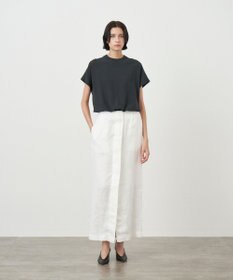 ATON GARMENT DYED LINEN SATIN | ペンシルスカート