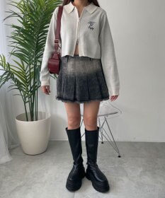 WEGO ヴィンテージウォッシュプリーツスカパン