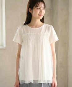 Feroux 【汗ジミが目立たない・洗える】バルーンチュール Tシャツ