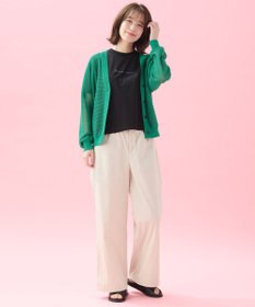 ANY L メッシュＶネックニットカーディガン