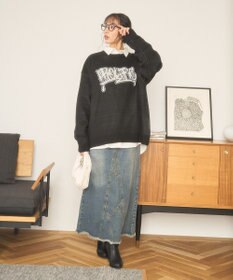 WEGO 【新色追加/ユニセックス着用ITEM/SMLサイズ展開】ジャガードグラフィックプルオーバー（LS）