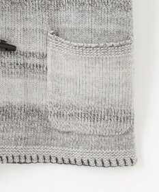 JOSEPH ABBOUD 【キングサイズ・インポート素材/アルパカブレンド/軽い】アルパカブレンドかすりボーダー ニット ジャケット