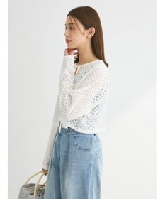 Green Parks ・ＥＬＥＮＣＡＲＥ　ＤＵＥ　２ｗａｙメッシュカーディガン