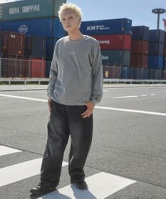 WEGO スーパービッグバレルレッグデニムパンツ