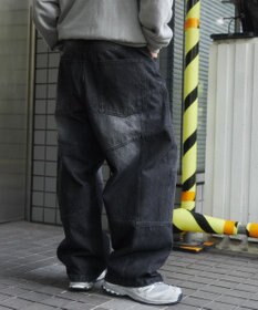 WEGO スーパービッグバレルレッグデニムパンツ
