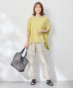 ANY ハイツイストコットンポンチョ風Tシャツ