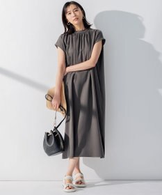 23区 S 【前後着用可能】フィブリルツイル ギャザー ワンピース
