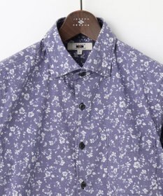 JOSEPH ABBOUD 【洗える】フラワーモチーフストレッチ シャツ