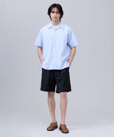 J.PRESS MEN 【J.PRESS ORIGINALS】Broad Stripe Open Half Sleeve Shirt / Baggy-Fit