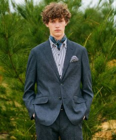 JOSEPH ABBOUD 【日本製】RCF綿ローン タイルプリント スカーフ