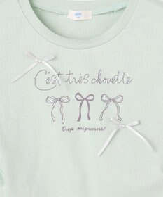 ANY KIDS 【洗濯機可能】ドロスト 裾リボンTシャツ