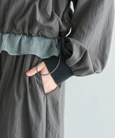 YECCA VECCA シアーMIXドロストデザインシャツワンピース