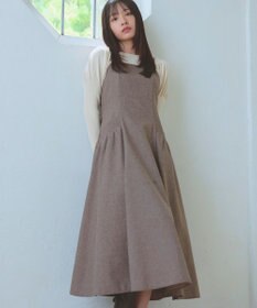 Feroux バッグリボン ジャンパースカート ダークブラウン系
