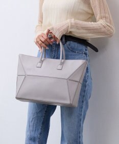 TOPKAPI 【TREASURE TOPKAPI】フェイクレザー ジオメトリック ショルダー付 トートバッグ