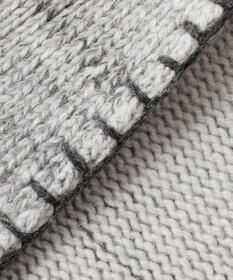 JOSEPH ABBOUD 【キングサイズ・インポート素材/アルパカブレンド/軽い】アルパカブレンドかすりボーダー ニット ジャケット