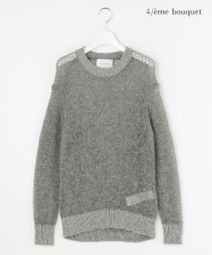 自由区 【カトリエムブーケ】Mohair lumineuxラメプルオーバ ーニット グレー×シルバーラメ
