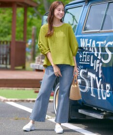 Tiaclasse 【安田美沙子さん/小倉優子さん着用】【洗える】ストレッチワイドデニム