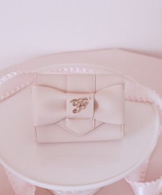 Maison de FLEUR ピンクベルトリボンミニウォレット