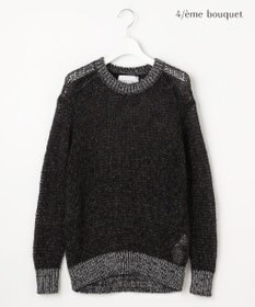 自由区 【カトリエムブーケ】Mohair lumineuxラメプルオーバ ーニット ブラック×ゴールドラメ