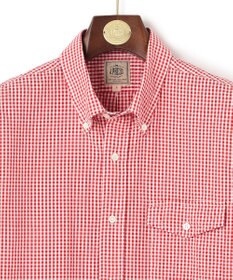 J.PRESS MEN オーガニックコットンサッカーギンガムチェックシャツ