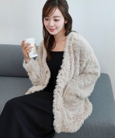 WEGO 【2025秋冬新作/ユニセックス着用ITEM/SMLサイズ展開】フェザーニットカーディガン