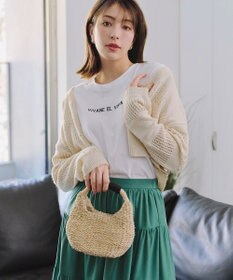 Tiaclasse 【洗える】クロシェニットカーディガン カーディガン