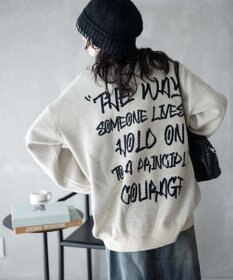 WEGO ハンドライティングジャガードニット