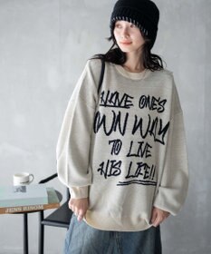 WEGO ハンドライティングジャガードニット