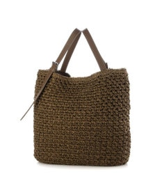 UNBILLION カシュカシュ cachecache / ベルトハンドル地柄編みトート カゴバッグ