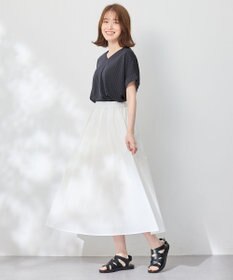 ANY 【大好評につき新色追加！/ウエストゴム】シャンブレーライクフレアスカート