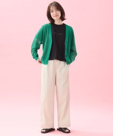 ANY L メッシュＶネックニットカーディガン