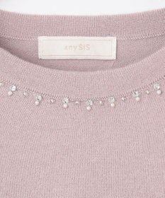 ANY SIS 【洗える】ウールブレンドプチジュエル調 ニット