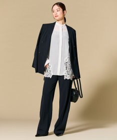 BEIGE， GALENA / コットンレースバンドカラーシャツ