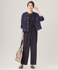 自由区 S 【カタログ掲載・洗える】フルダルスパンマイクロピーチワイドストレート パンツ