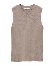 earth music&ecology ランダムリブノースリーブニット