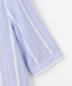 J.PRESS LADIES 【洗える】SHEERストライプ クルーネック ブラウス