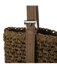 UNBILLION カシュカシュ cachecache / ベルトハンドル地柄編みトート カゴバッグ