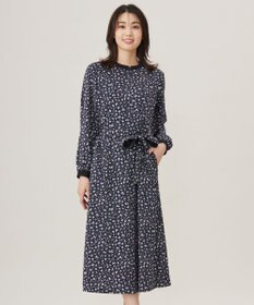 J.PRESS LADIES L 【洗える】スパンウェーブフラワープリント ワンピース